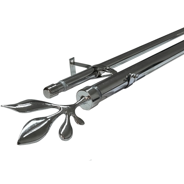 Galerie extensibila frunza argintie dubla, 1.6-3m, Draperio