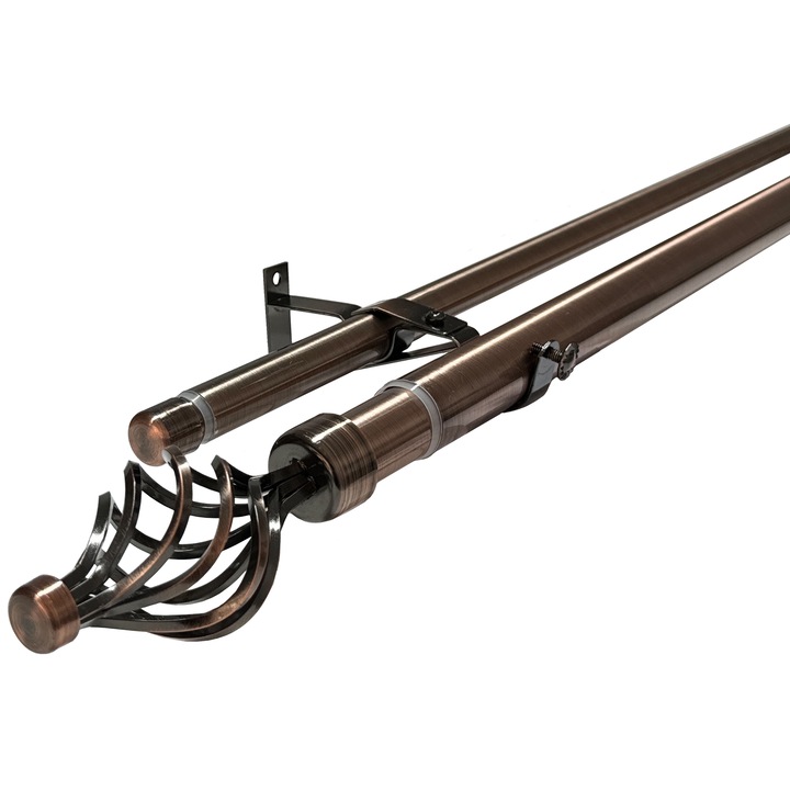 Galerie extensibila dubla flacara bronz 1.6 - 3 m, Draperio