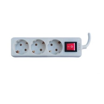 Prelungitor 1,5 metri 3 prize schuko + Intrerupator cablu 3x1mm alb Prelungitor 1,5 metri 3 prize schuko + Intrerupator cablu 3x1mm alb