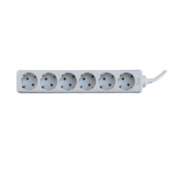 Prelungitor 5 metri 6 prize schuko cablu 3x1mm alb Prelungitor 5 metri 6 prize schuko cablu 3x1mm alb