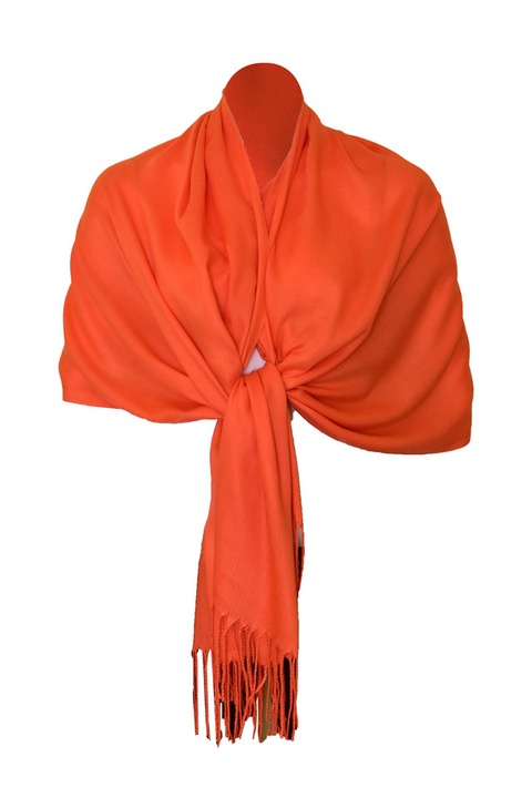 Esarfa tip sal din casmir, portocaliu
