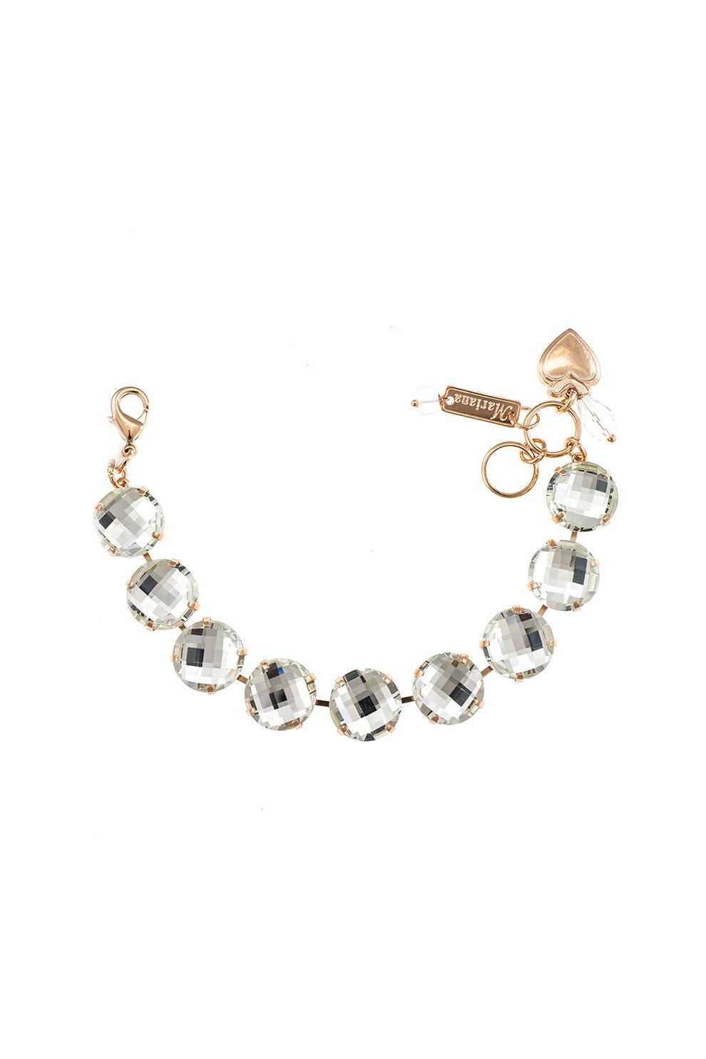 Roxannes - Mariana Jewellery, Bratara placata cu aur rose de 24K si cu cristale, Auriu/Transparent