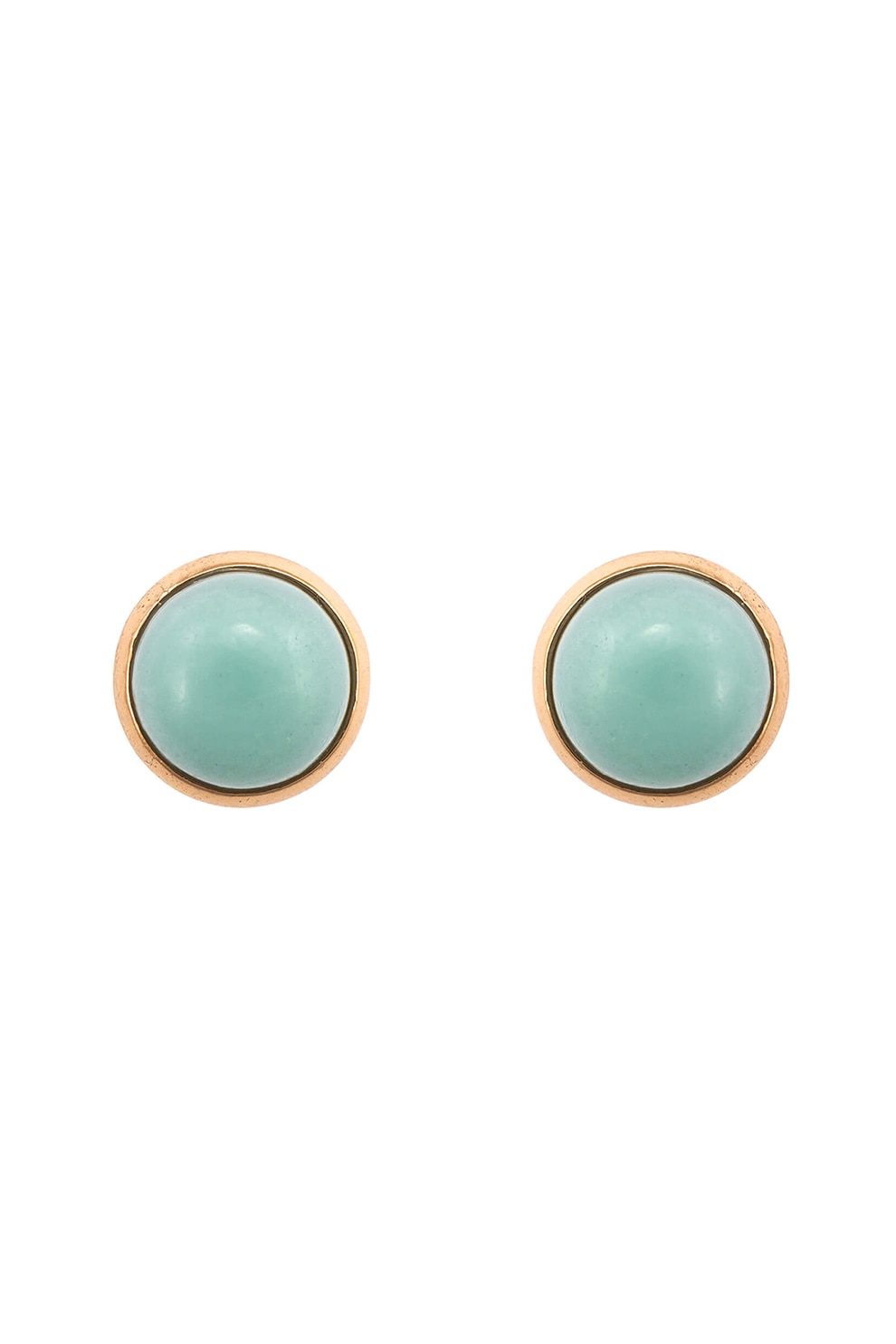 Roxannes - Mariana Jewellery, Cercei rotunzi placati cu aur rose de 24K, Auriu rose/Verde