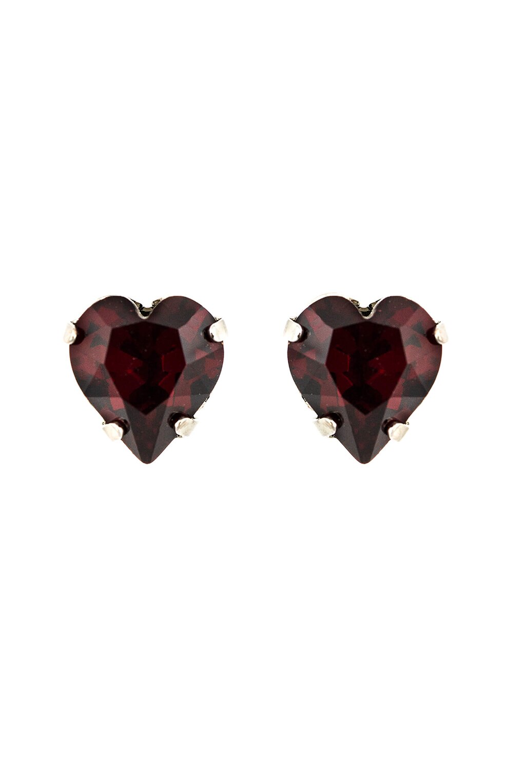 Roxannes - Mariana Jewellery, Cercei cu tija, in forma de inima, cu cristale , Auriu/Violet aubergine