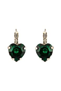 Roxannes - Mariana Jewellery, Cercei placati cu aur de 24K, cu cristale, Auriu/Verde Roxannes - Mariana Jewellery, Cercei placati cu aur de 24K, cu cristale, Auriu/Verde