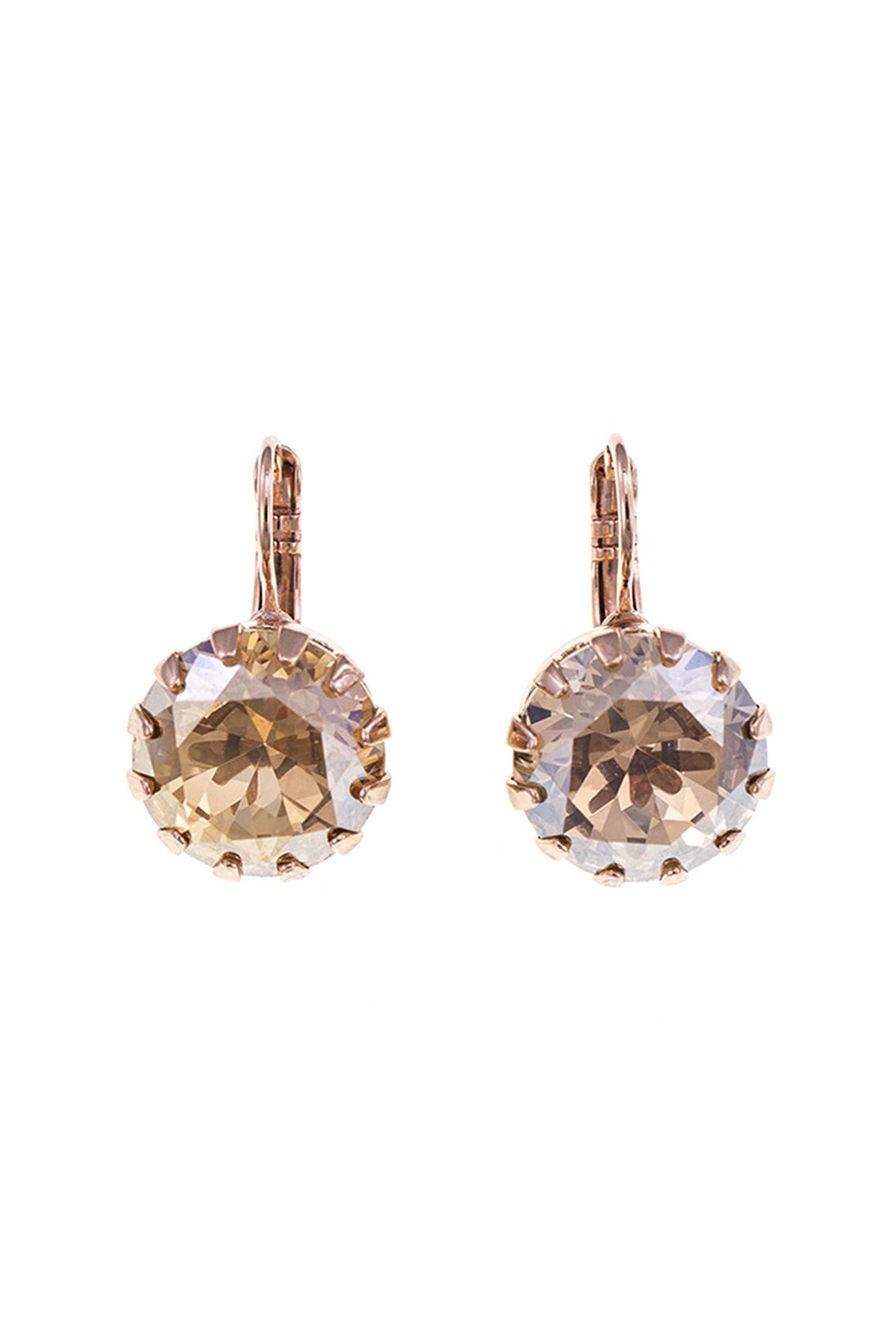 Roxannes - Mariana Jewellery, Cercei placati cu aur de 24k si decorati cu cristale , Auriu rose