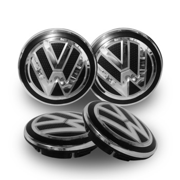 Set 4 capacele roti 65mm Volkswagen, pentru jante aliaj, Negru Set 4 capacele roti 65mm Volkswagen, pentru jante aliaj, Negru