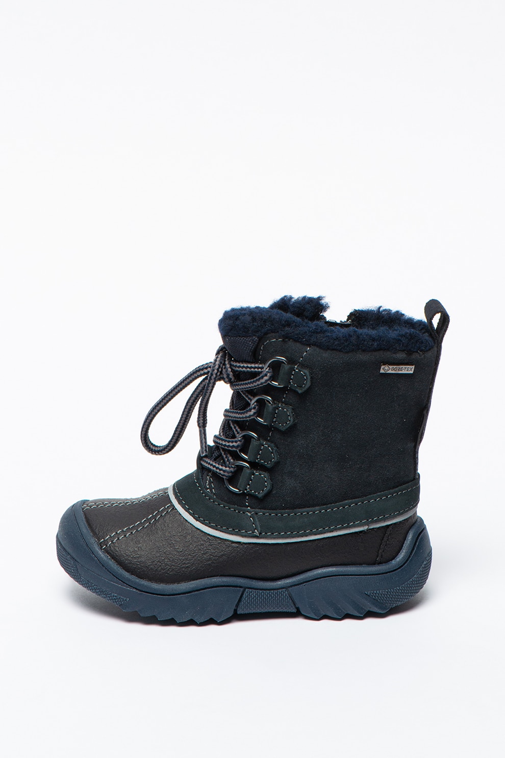 Primigi, Ghete impermeabile cu detalii de piele intoarsa, Negru/Gri antracit, 30 EU