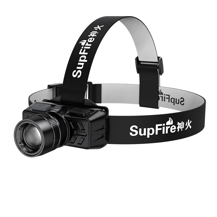 Lanterna LED frontala Supfire HL50, 3W, 300 lm, cu acumulator 1200 mAh, incarcare USB, IP32
