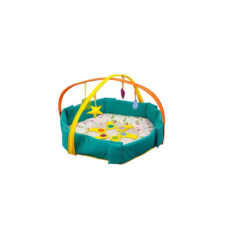 Tarc de joaca pentru bebelusi, bebeluca, 95x82x20 cm, Interactiv, Multicolor