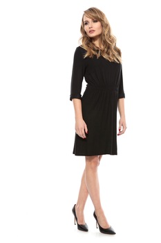 Roserry, Rochie mini cu insertie elastica in talie, Negru, XL Roserry, Rochie mini cu insertie elastica in talie, Negru, XL