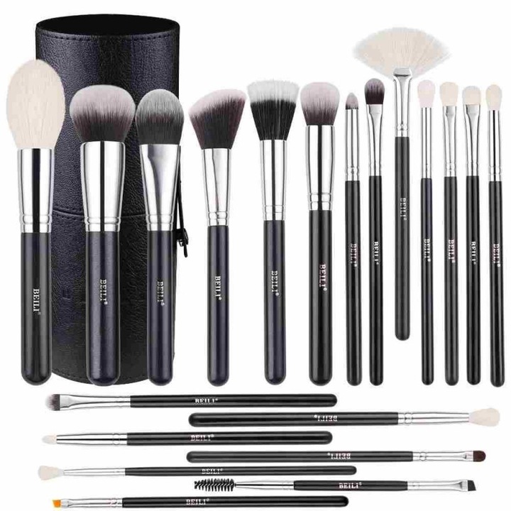 Set 20 pensule make-up Beili Black, negru