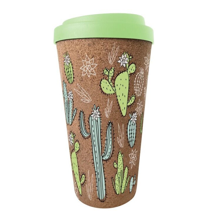 Cana calatorie Ambition plastic cactus 450 ml cork colorat