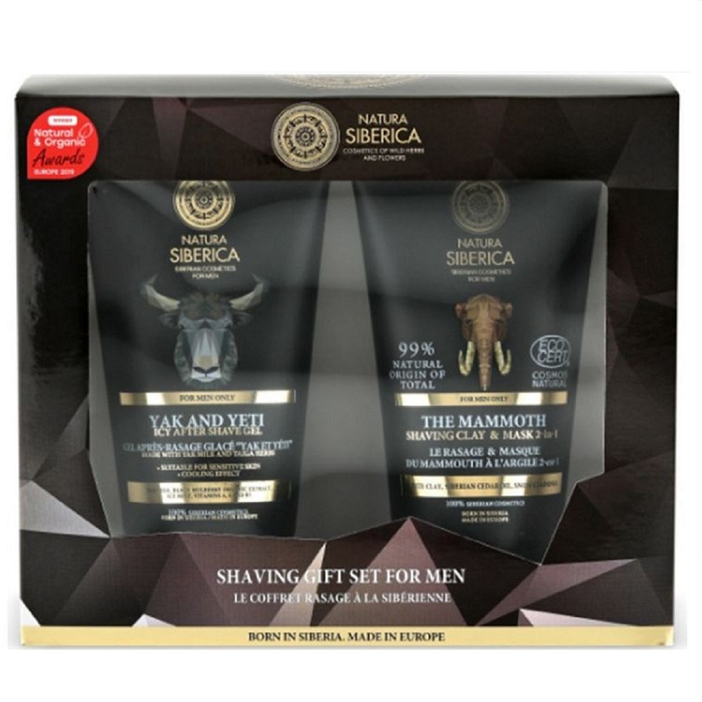 Set cadou pentru barbati Shaving crema de ras si balsam dupa ras Natura Siberica