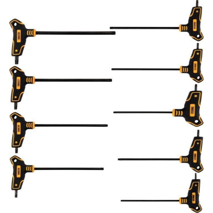 Комплект Т-образни отвертки Vorel, TORX, Tx10 - Tx50, 9 броя