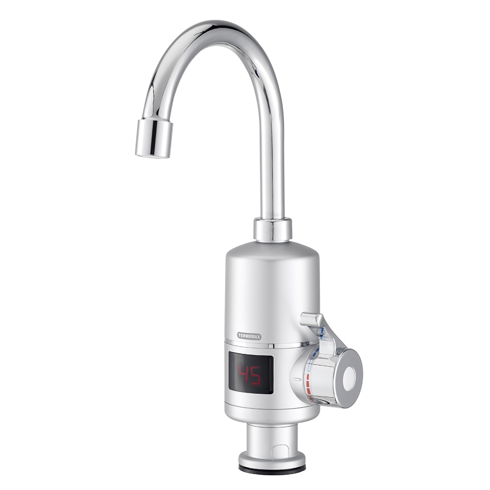 Baterie sanitara electrica Termomax TX37TD, 3200W, 220-240V, 50-60Hz, Incalzire rapida, Montare pe blat, Afisaj digital LED, Din plastic, Argintiu
