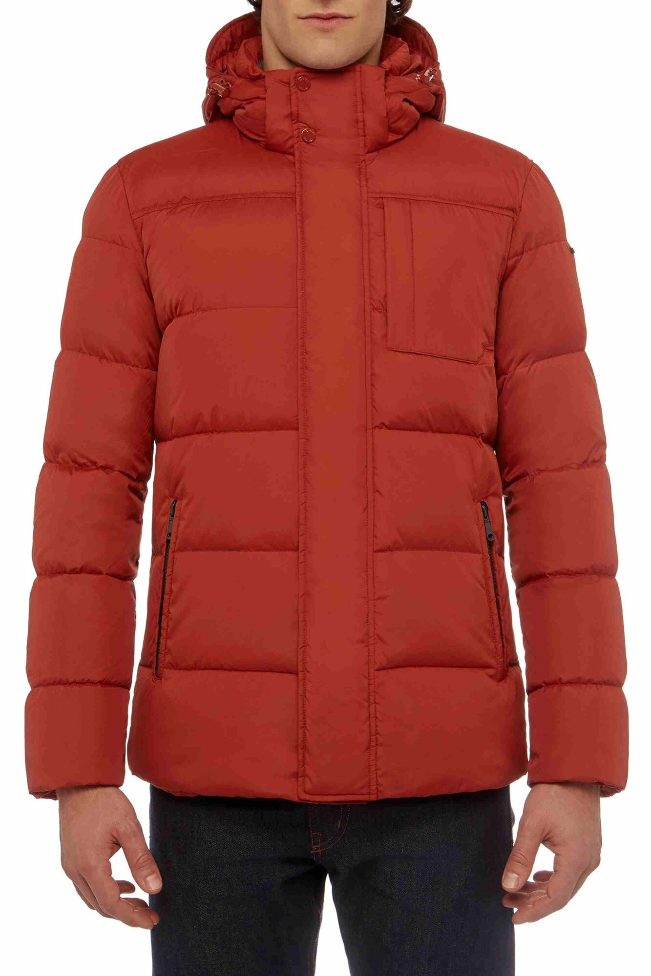 Geaca barbati, din poliamida, marca Geox, M0425J-F7193-55-P-06, caramiziu, Caramiziu, 3XL