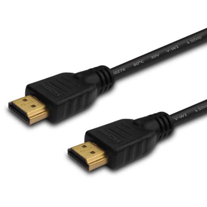 Високоскоростен кабел Savio CL-121, HDMI, V1.4, 1.8m, ethernet / 3D