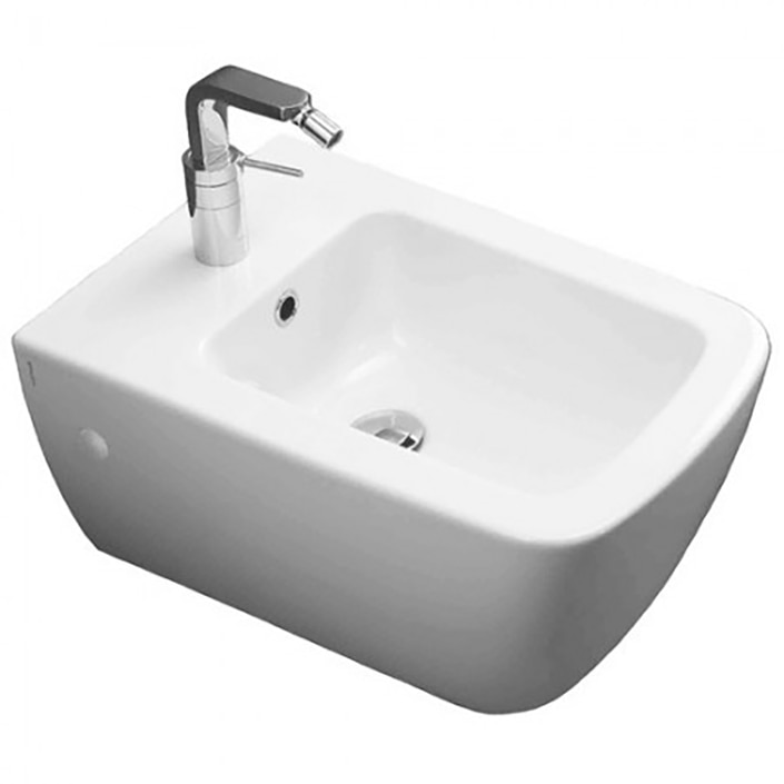 Bideu, Hatria, Fusion Q, alb, 53cm, suspendat