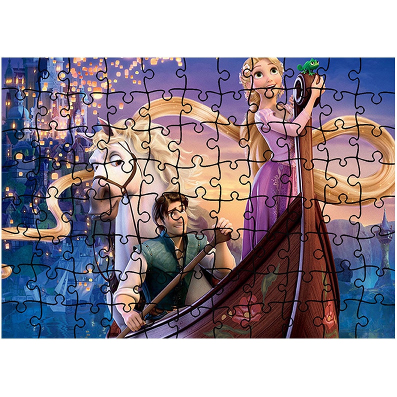 Puzzle Heartwork 96 piese, Tangled Scena cu Barca, animatii, Latime 40,5 cm x Inaltime 28,7 cm