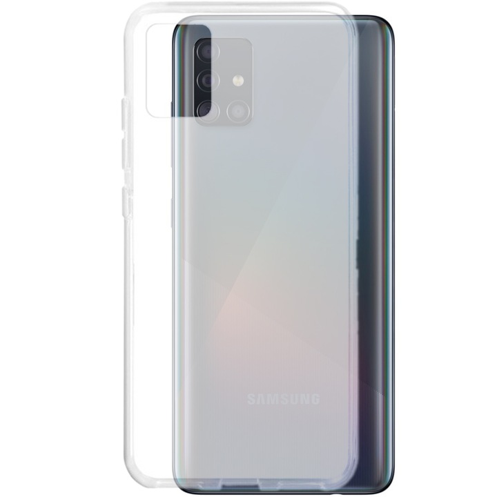 Samsung A51 5G-vel kompatibilis tok, SILKASE, átlátszó színű, szilikon