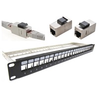patch panel 19quot modular mama-mama  rj45-rj45 echipat cat5e lankatt ftpstp 24port x rj45 1u tip quotfeed throughquot ecranat suport de cabluri integrat imagen 30_0_
0