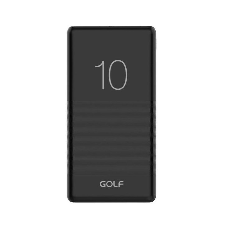 Baterie portabila Golf 10000mA, 2 iesiri USB, Negru