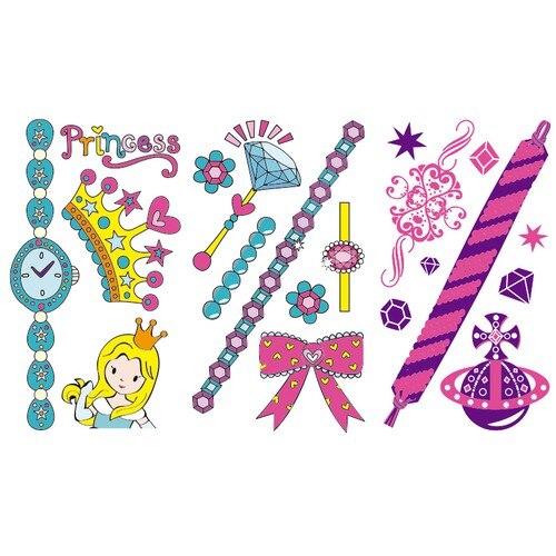 Set de tatuaje pentru copii Imaginarium Tattoo Temporary Princess cu 21 de imagini