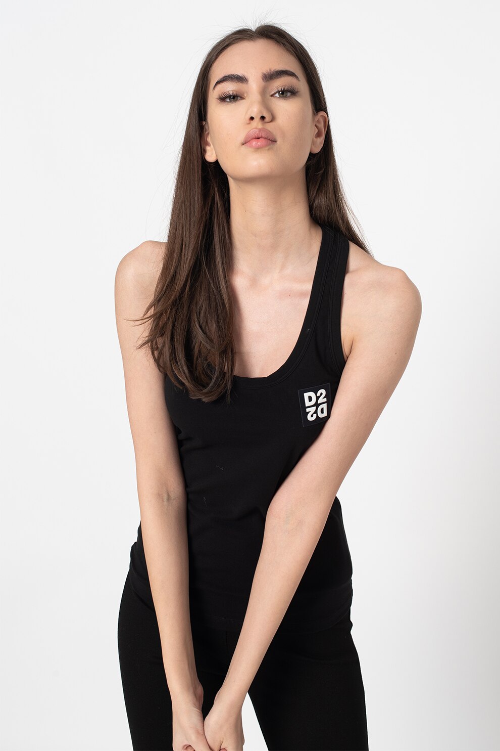 Dsquared2, Top de casa cu logo, Negru