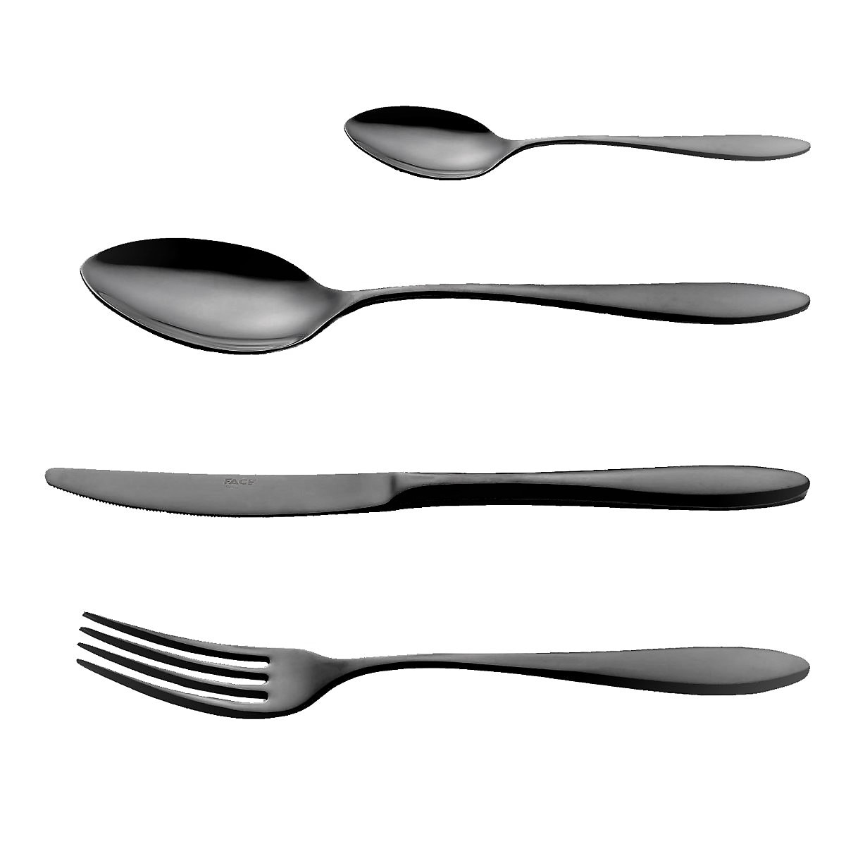 Set tacamuri 6 persoane TITANIUM BLACK JASMINE - 24 PIESE