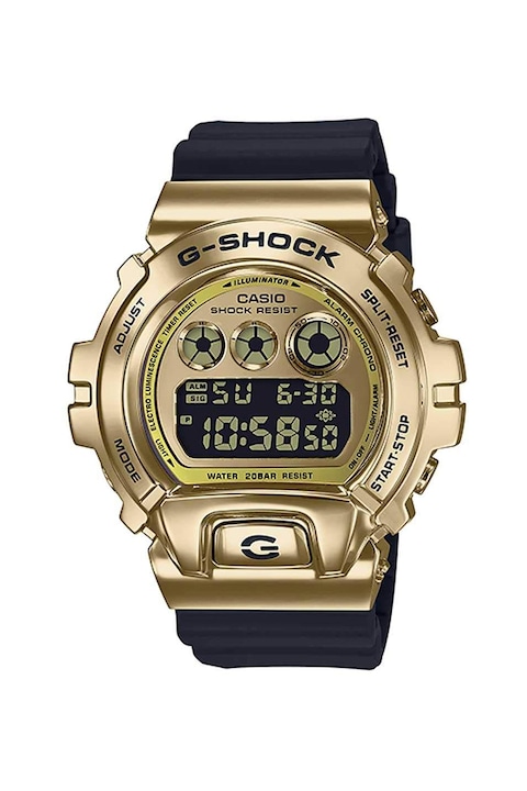 Casio, Цифров часовник G-Shock Shock-Resistant с хронограф, Черен