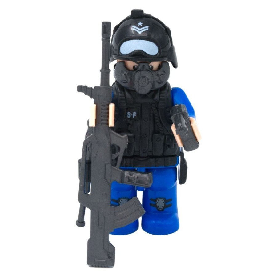 Set de construit ofiter de politie SWAT, o figurina, 5 piese