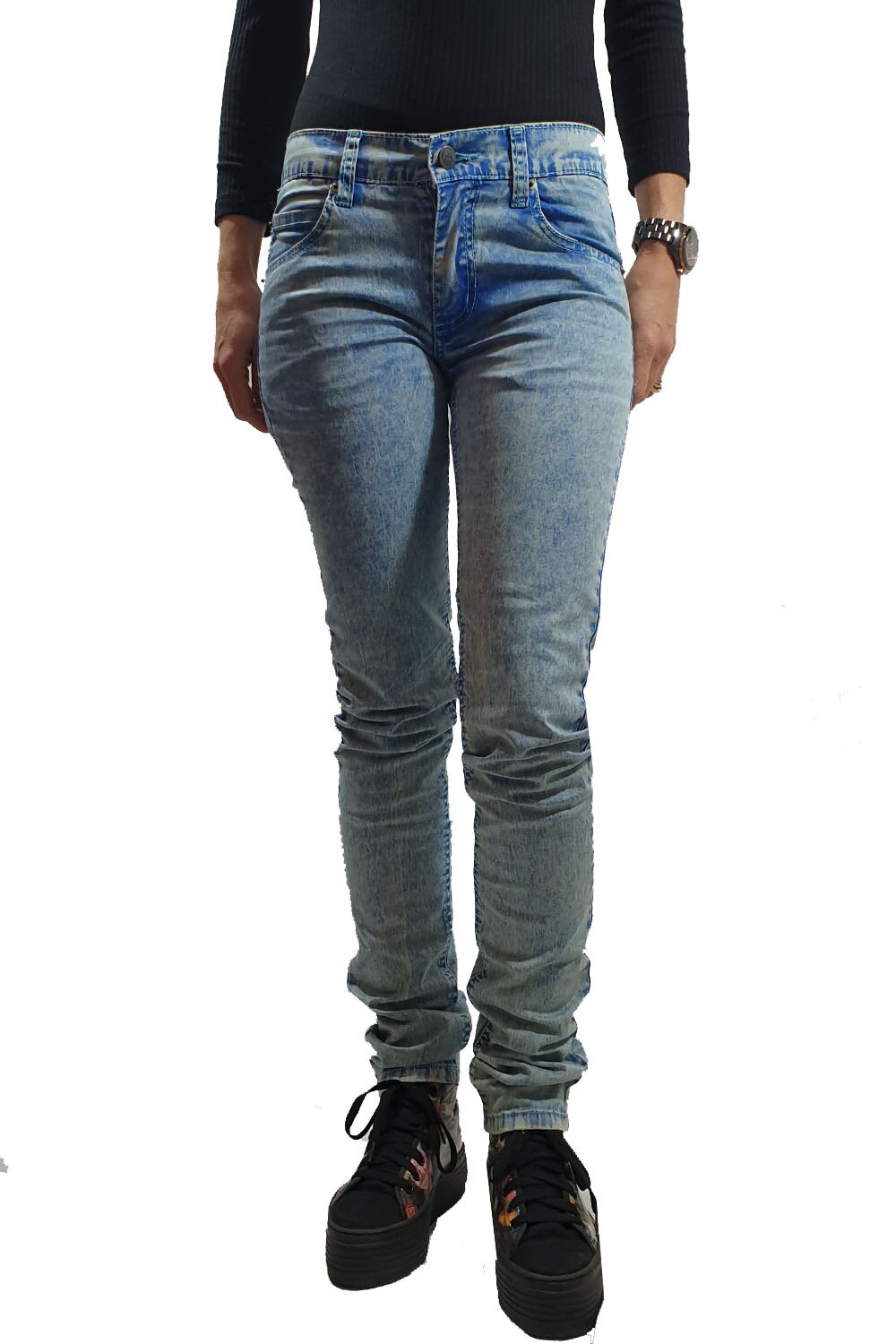 Blugi Cheap Monday, bleu deschis, Bleu prespalat