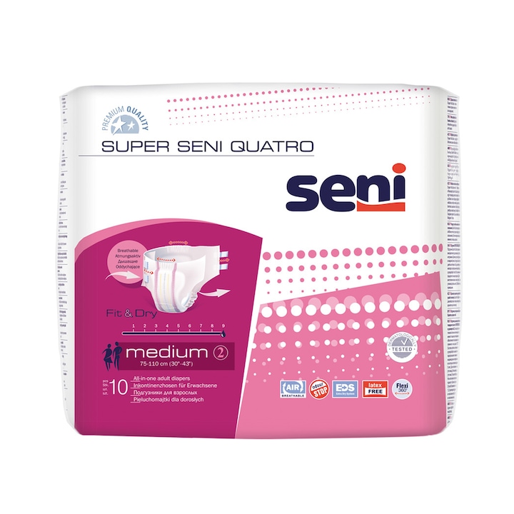 Пелени за възрастни Seni Super Quatro Medium, 10 броя