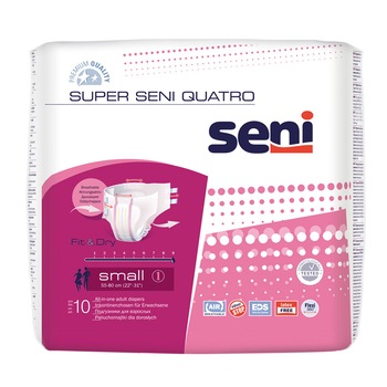 Scutece pentru adulti Seni Super Quatro, S, 10 buc Scutece pentru adulti Seni Super Quatro, S, 10 buc