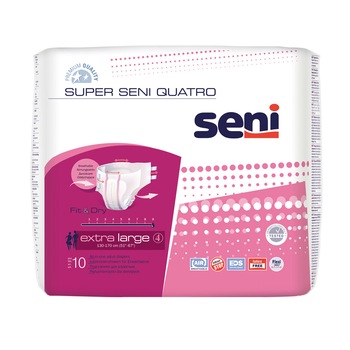 Scutece pentru adulti Seni Super Quatro, XL, 10 buc Scutece pentru adulti Seni Super Quatro, XL, 10 buc