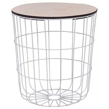 Masuta de cafea, vidaXL, Metal/MDF, 39,5 x 42,5 cm, Alb Masuta de cafea, vidaXL, Metal/MDF, 39,5 x 42,5 cm, Alb