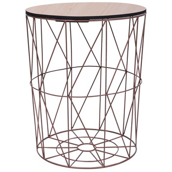 Masuta de cafea, vidaXL, Metal/MDF, 47 x 57 cm, Maro Masuta de cafea, vidaXL, Metal/MDF, 47 x 57 cm, Maro