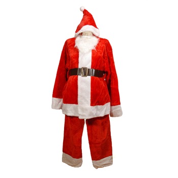 Costum din catifea, Mos Craciun, marime universala 3XL Costum din catifea, Mos Craciun, marime universala 3XL