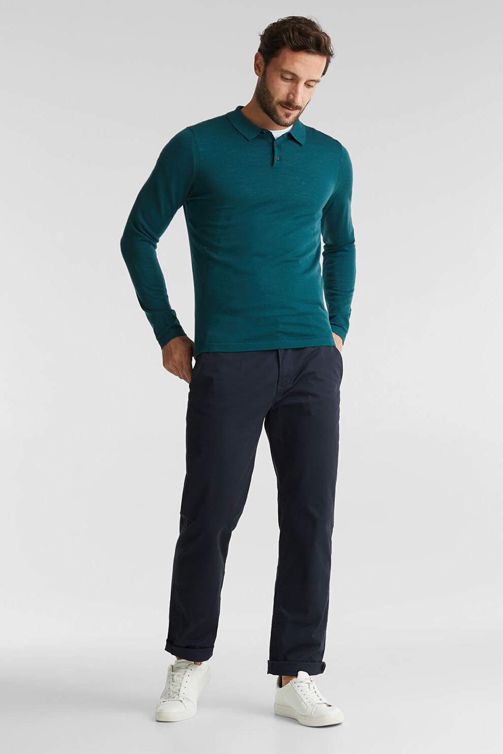 Esprit, Pantaloni chino drepti, Bleumarin inchis