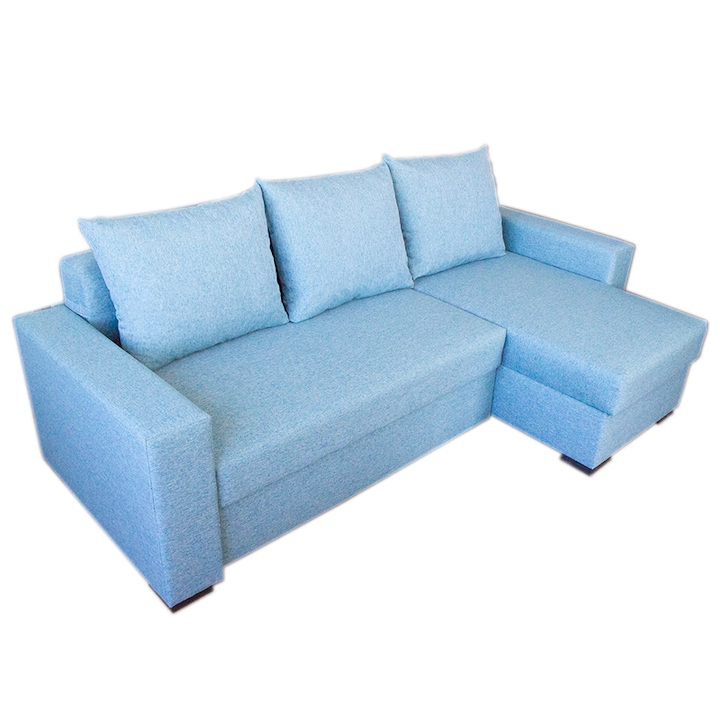 Coltar extensibil Rileft Sofa Blue, reversibil, 235 x 140 x 97 cm