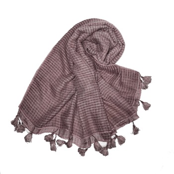 Esarfa dama, roz movuliu, cu ciucuri, dimensiune 172x79 cm Esarfa dama, roz movuliu, cu ciucuri, dimensiune 172x79 cm