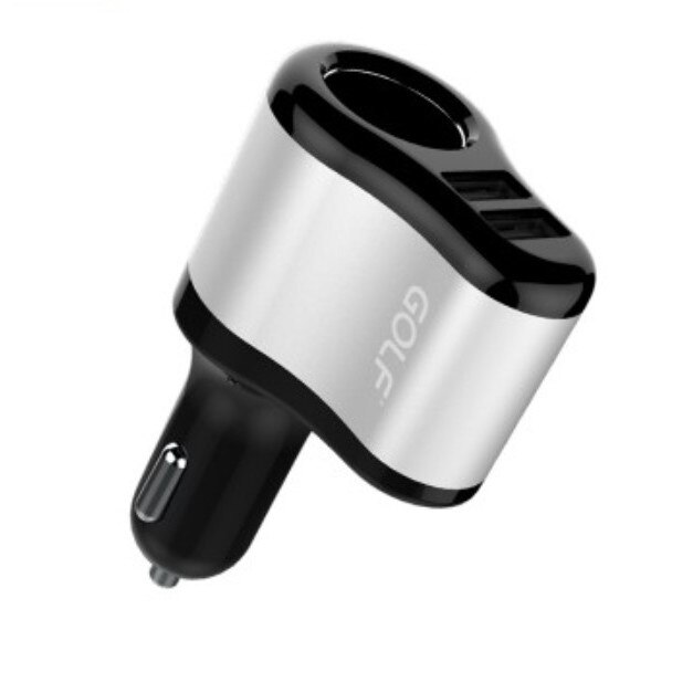 Alimentator Incarcator auto, Golf, 12-24v la 2 x USB, A + mufa bricheta mama , Negru