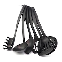 Set 6 ustensile pentru bucatarie, termorezistent, negru