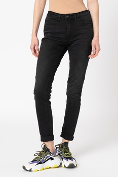 ICHI, Blugi skinny cu talie medie Lulu, Negru stins ICHI, Blugi skinny cu talie medie Lulu, Negru stins
