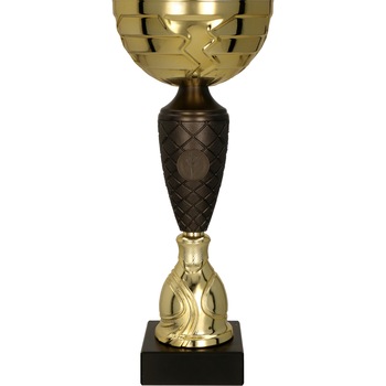 Cupa Porter GR auriu/gri,21 cm cu piedestal din marmura neagra Cupa Porter GR auriu/gri,21 cm cu piedestal din marmura neagra