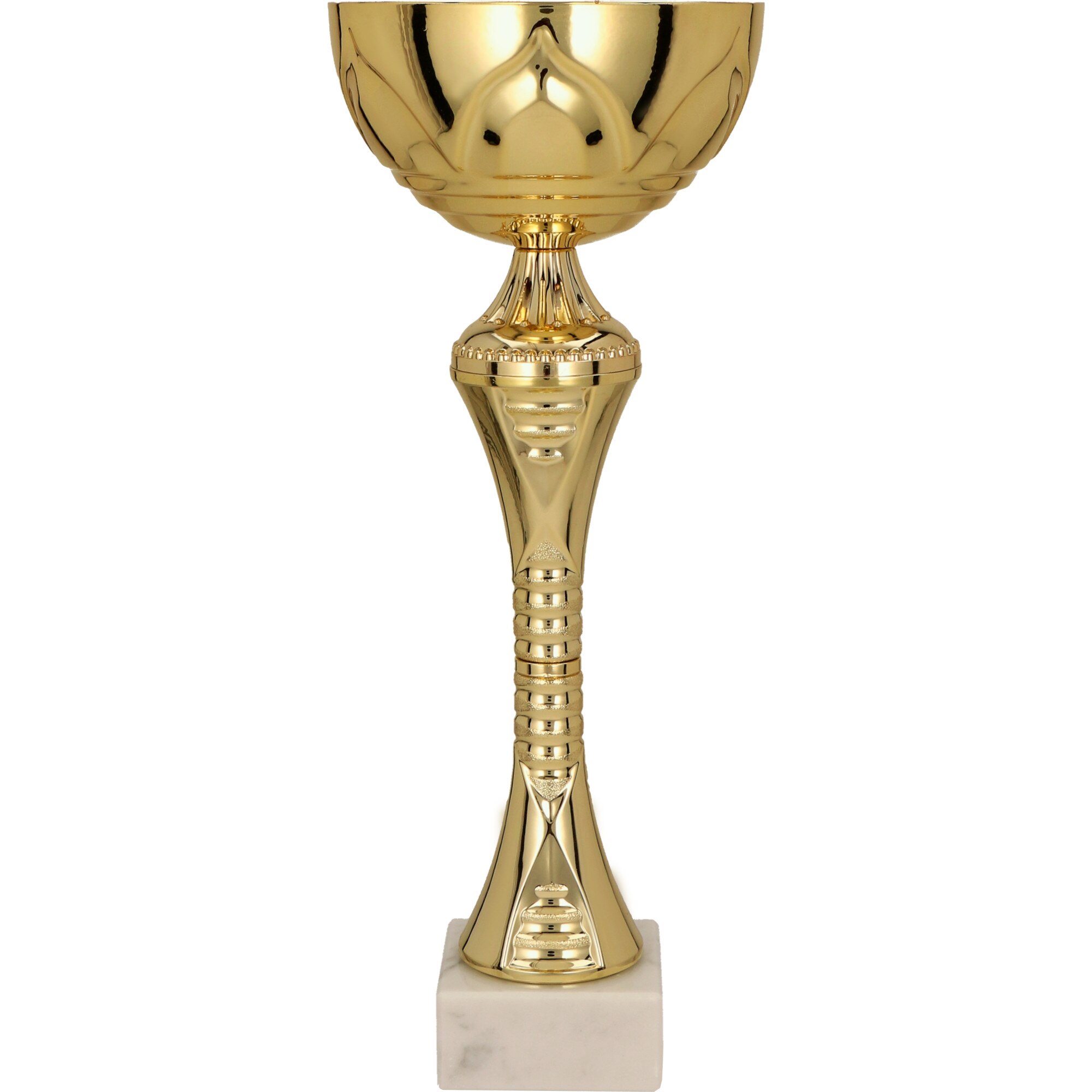 Cupa aurie,30 cm cu piedestal din marmura alba