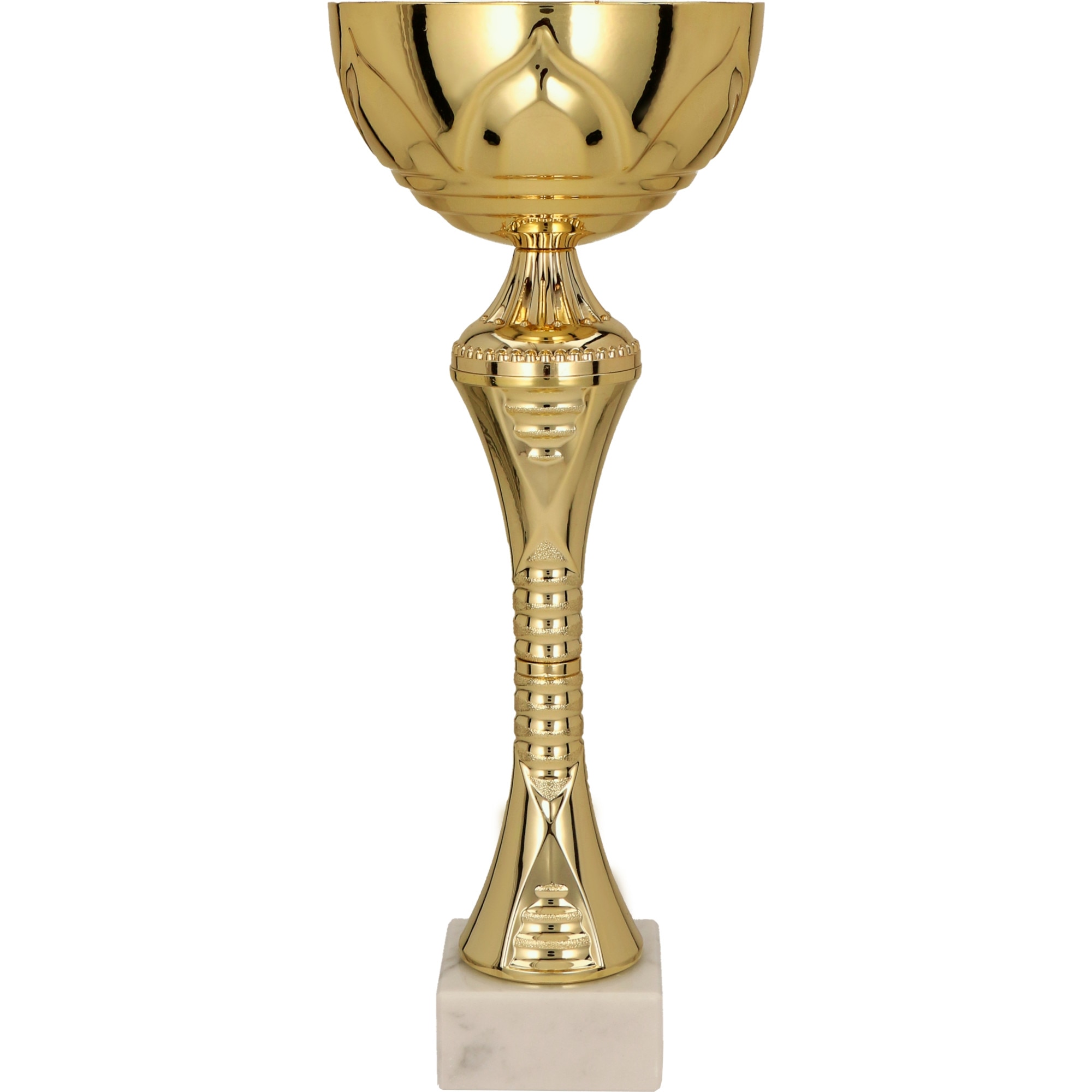 Cupa aurie,20.5 cm cu piedestal din marmura alba