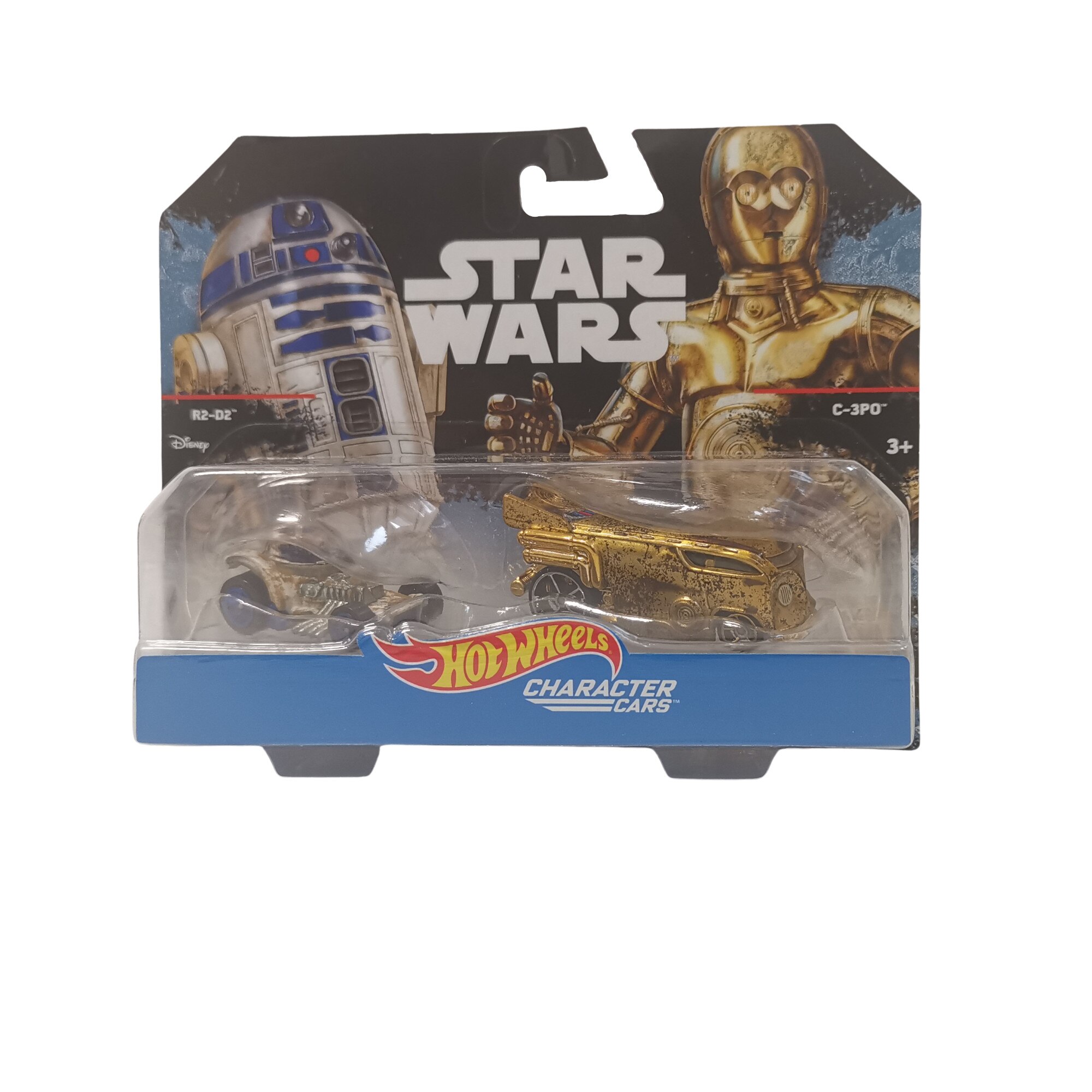 Set masinute Hot Wheels R2-D2 si C-3PO, colectia Star Wars, 3 ani+