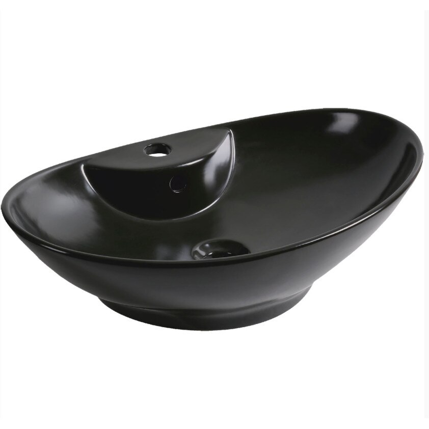 Lavoar cu montare pe blat, negru, cu preaplin 580*385*170 mm